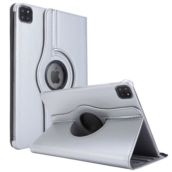 CaseUp Apple iPad Pro 11 2022 4 Nesil Kılıf 360 Rotating Stand Gümüş 1